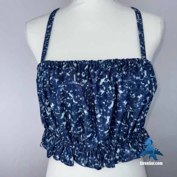 1153 NWT Choosy No Shade Crop Top - Size L - Blue - Picture 2 of 14
